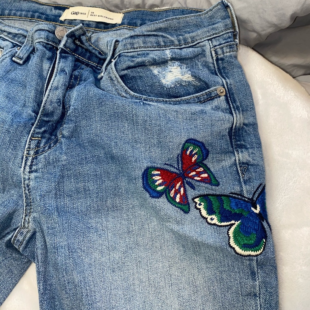 Butterfly boyfriend jeans